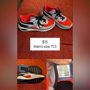 Reebok Men's Vibrant Red and Gray Sneakers